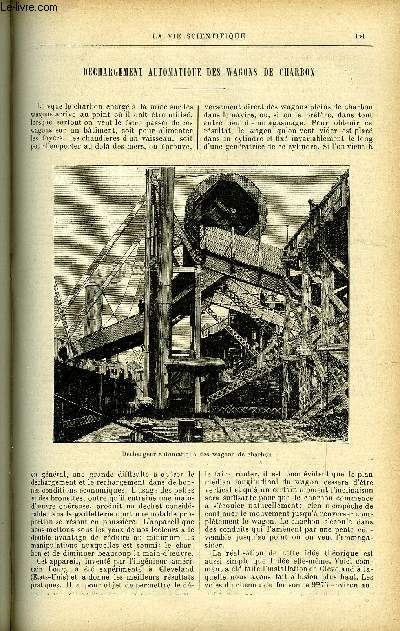 La vie scientifique n 21 - Dchargement automatique des wagons de charbon par C.Y., Lettres de la campagne par Paul du Closeau, Les srums employs en mdecine par le Dr P. Claudion, Les instruments astronomiques prsents et futurs par Moret de Monjous