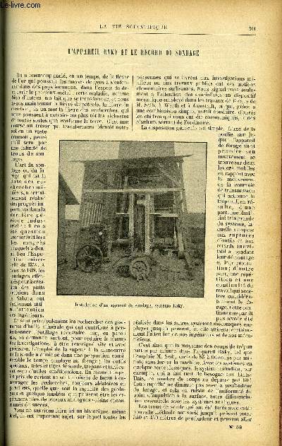 La vie scientifique n 53 - L'appareil Raky et le record du sondage, Le wagon et la pniche par Max de Nansouty, L'expression chez les animaux par C.Y., Le chronophotographe Demny par Albert Reyner, La science a l'exposition du thatre et de la musique