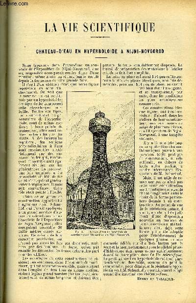 La vie scientifique n 92 - Chateau d'eau en hyperboloide a Nijni-Novgorod par Henry de Valsainte, A travers l'espace par Max de Nansouty, Le temblement de terre de Pointe-a-Pitre par Flix Colomer, Locomotive de 25 tonnes pour voies a pentes rapides