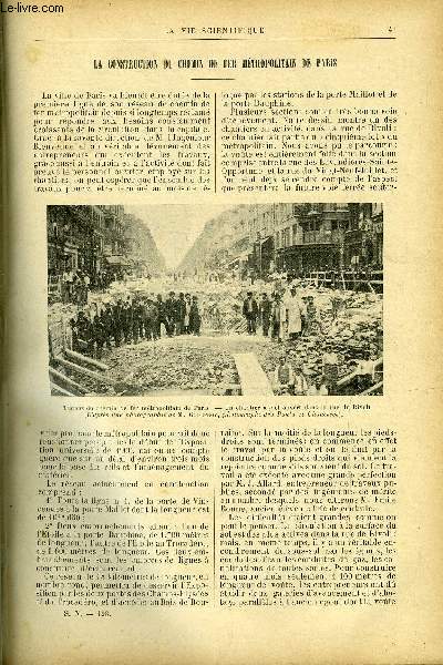 La vie scientifique n 198 - La construction du chemin de fer mtropolitain de Paris par Max de Nansouty, Les ondes hertziennes et la transparence des corps par Georges Vitoux, La danse kilomtrique, Arostation, l'aroplane Don Simoni par Henry