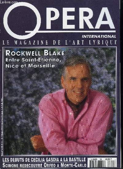 Opra international n 191 - Rockwell Blake, Cecilia Gasdia, Cration a Lyon, L'autre Orfeo de Monte Carlo, Tricentenaire Purcell, une discographie compare de Dido & Aeneas, certainement l'opra le plus populaire de Purcell