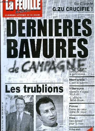 La feuille n 1026 - Dernire bavures de campagne, Elections - les trublions !, Barr sort les griffes, Cantonales a Lauzun - Vas y Jeannot !, Fumel/Municipales le bilan qui tue, Incinrateur de Fumel, sanctionnez vos lus !