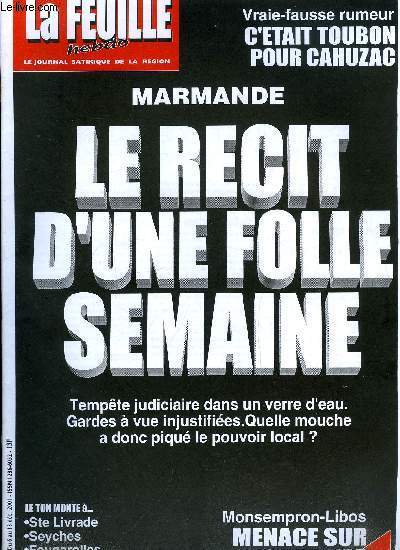 La feuille n 1061 - Chaos judiciaire, Les recettes de la cuisine, Rumeur dmentie pour les lgislatives a Villeneuve, c'tait Toubon pour Cahuzac, Le candidat auquel vous avez chapp, Le rcit d'une folle semaine