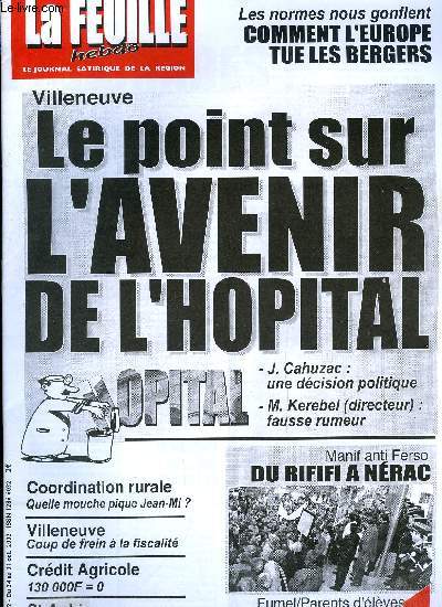 La feuille n 1102 - Les dmocrades, La ferso a Durance ?, Quelle mouche pique Jean Mi ?, Les normes nous gonflent, comment l'Europe tue les bergers, Le point sur l'avenir de l'hopital, Alain Soubiran, coup de frein a la fiscalit, Les parents d'lves