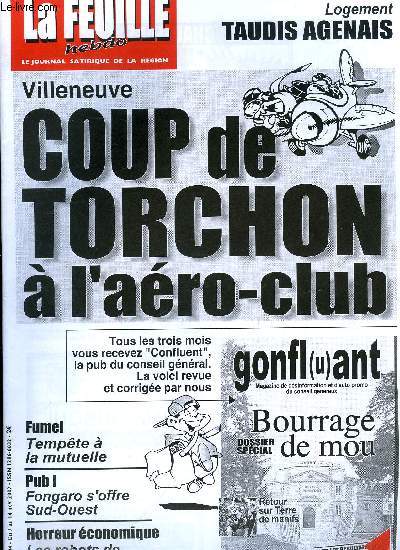 La feuille n 1104 - France Tlcom remplace les hommes par des robots, Coup de torchon a l'aro-club, Taudis agenais, Penne d'Agenais, sacres sorcires