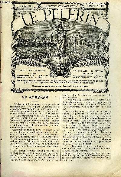 Le Plerin n 333 - Les grandes prires, pourquoi et comment on les fait, Jrusalem, Fte de la socit de Saint Vincent de Paul, Drame