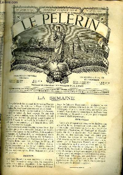 Le Plerin n 852 - De Rome a Naples, Notre Salut, Les soeurs, Au centre de l'Afrique, Les vieillards chinois aux iles de Tcheon-Chang, Le prix des choses, Notre Dame d'Afrique (suite) par L.G.