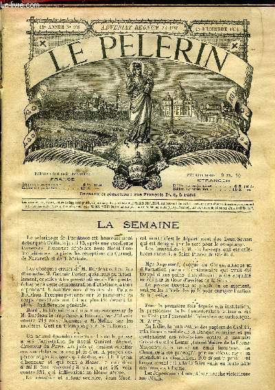 Le Plerin n 938 - Pax hominibus, L'pinglette d'or, Les vieux Nols, Nol russe, Nol des petits oiseaux, La petite chandelle rose par Pierre de Vina, Un artilleur guri a Lourdes, Monastre de la trappe de N.D. du Sacr Coeur a Cheikl