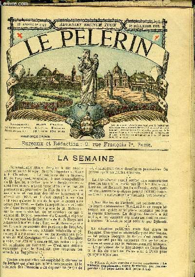 Le Plerin n 1147 - Nol en l'an I, Maison croule, L'honneur est satisfait, La messe des misreux au Sacr-Coeur par A. Janne, Les trois messe de Nol