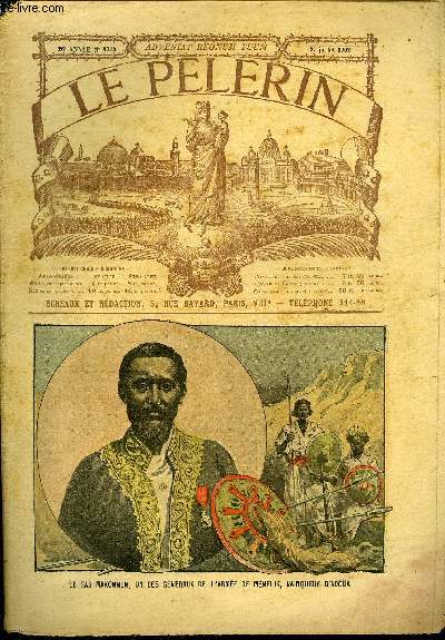 Le Plerin n 1334 - Le ras makonnen, L'humour du Dr Lancry et les saintes vacances, L'tat protecteur, Monumen de l'abb Miclo, L'enfant emport dans les airs, Marie-Jules Chichard, Le cur intrus du Chne-Rond (suite) par L. Durbin