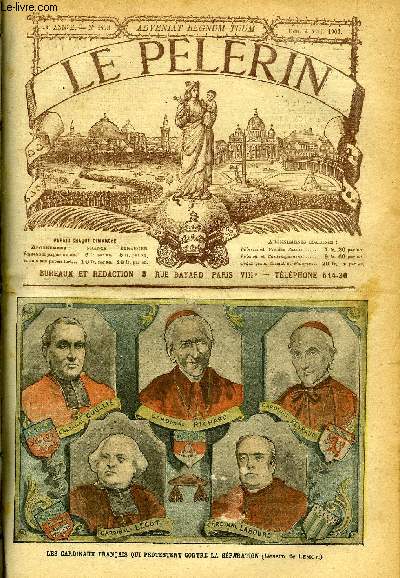 Le Plerin n 1475 - Les cardinaux franais qui protestent contre la sparation, Prires pour la France, Au Japon, l'alle des pins, Pierres parlantes, Abandonne (suite) par Eva Jouan, Louis XI - sa lutte contre la fodalit, La sparation