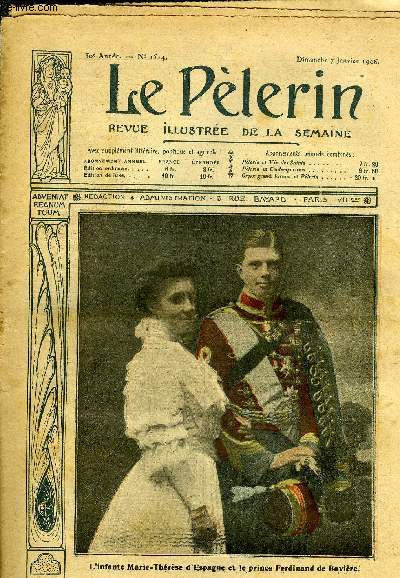 Le Plerin n 1514 - L'infante Marie Thrse d'Espagne et le prince Ferdinand de Bavire, Les mages a la crche, Le prince de Galles aux Indes, L'ermite du Saint Gothard (suite), Saint Materne, apotre de l'Alsace - fte le 14 septembre, Le verdict