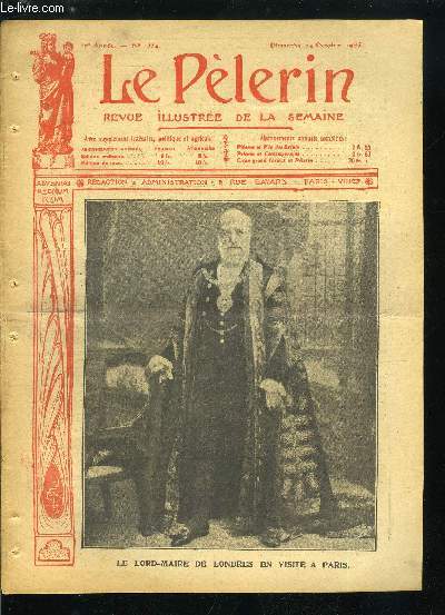 Le Plerin n 1554 - Le lord-maire de Londres en visite a Paris, Tremblements de terre, Le maire de Montcel, La coupe Gordon-Bennett, Le dsastre de Valparaiso, Entrevue, dans l'ile de Cuba, des chefs insurgs et des commissaires envoys