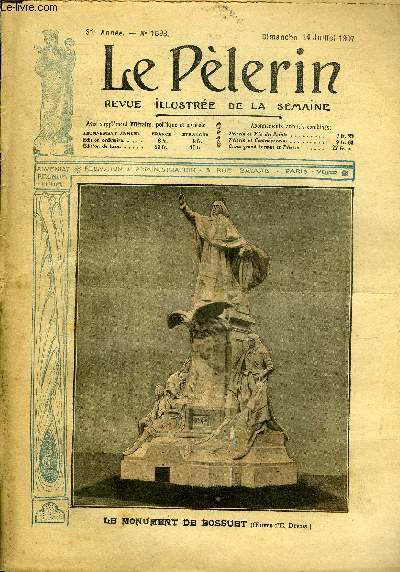 Le Plerin n 1593 - Le monument de Bossuet, Les ftes de Beauvais, Une oeuvre catholique chinoise, Un rapprochement, Balarin pharmacien (suite) par Richard Manoir, Garibaldi a Autun en 1870