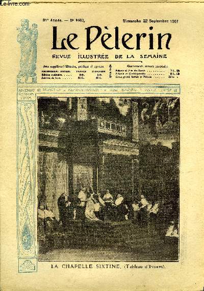 Le Plerin n 1603 - La chapelle Sixtine, Au Maroc, la destruction du camp de Taddert, Noces d'or, Sully-Prudhomme, Balarin pharmacien (suite) par Richard Manoir