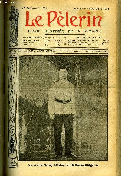 Le Plerin n 1659 - Le prince Boris, hritier du trone de Bulgarie, Le salut a Rome, Le sport au vatican, Le trait d'union (suite) par la comtesse Clo, Hellnes et Bulgares par Alfred Rambaud