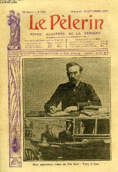 Le Plerin n 1707 - Deux explorateurs rivaux du Pole Nord : Peary et Cook, La conqute du ciel, La mitrailleuse, Une chasse au sanglier, Le capitaine Rex (suite) par Roger Duguet et Georges Thierry