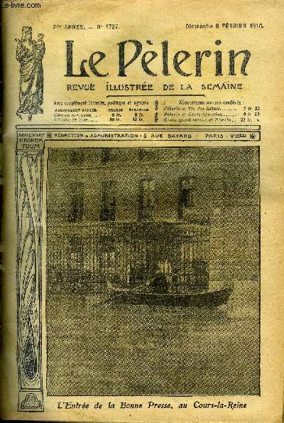 Le Plerin n 1727 - L'entre de la bonne presse, au Cours la Reine, Une catastrophe nationale, A propos de l'inondation, Coeur de chrtienne (suite) par Marie le Mire