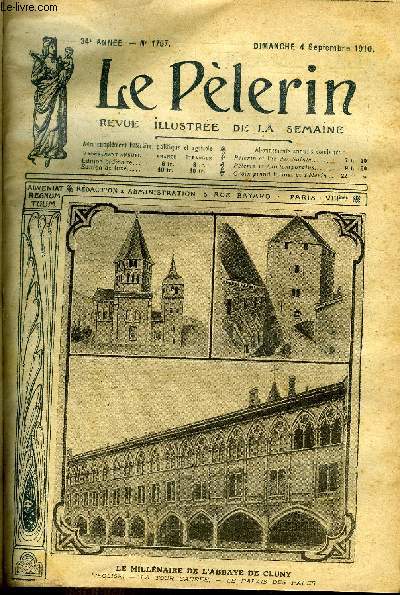 Le Plerin n 1757 - Le millnaire de l'Abbaye de Cluny, Accidents de montagne, Les dirigeables aux manoeuvres, Le congrs des catholiques allemands, Le mcontentement des inonds, Petite toile (suite) par Henry Franz