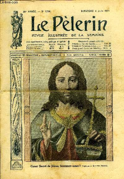 Le Plerin n 1796 - Coeur Sacr de Jsus, bnissez nous, La France au Maroc, Les tournois, Un clocher qui s'effondre, Paris-Madrid, La perle de Valrose (suite) par Mario Donal