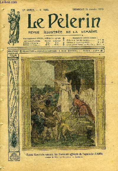 Le Plerin n 1880 - Sainte Genevive rassure les Parisiens effrays de l'approche d'Attila, Les mtiers d'hiver : la fabrication des sabots, Les 2 candidats a la prsidence, Pour la patrie, une mouvante crmonie, L'agonie d'Andrinople, Les sondeurs