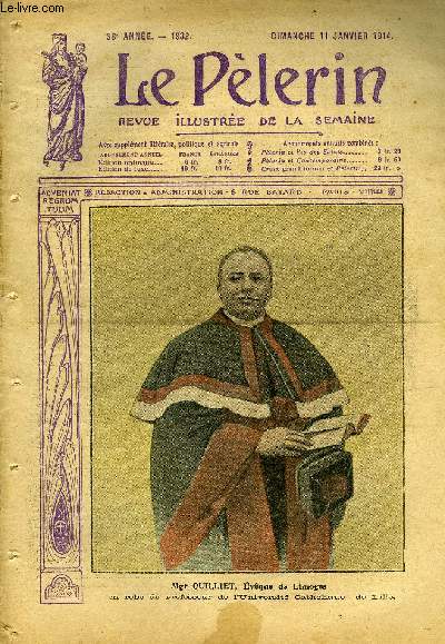 Le Plerin n 1932 - Mgr Quilliet, vque de Limoges, Aviateurs franais en Orient, Sur la cote marocaine, Le centenaire de Claude Bernard, Le prix des neiges, Dvouement religieux, Max Dajol (suite) par Pierre Perrault