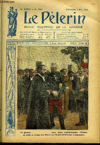 Le Plerin n 1989 - Neuvaine national prparatoire a la fte de la bienheureuse Jeanne d'Arc, Debout les morts, Ils pensaient bombarder Paris le 2 septembre, Les gaz asphyxiants, Messe sanglante, La protection de la Sainte vierge, La mort d'un Jsuite