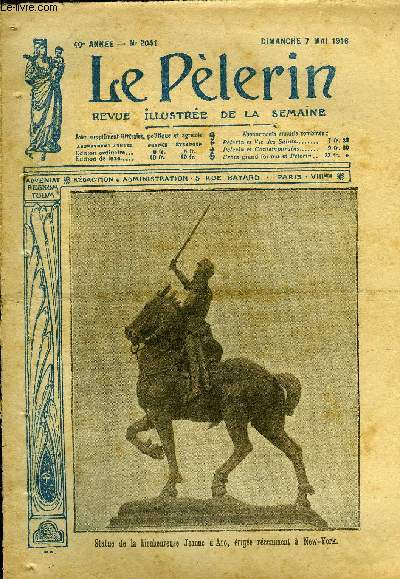 Le Plerin n 2041 - Statue de la bienheureuse Jeanne d'Arc, rige rcemment a New York, Les Russes en France, La Tour Vive (suite) par Georges Thierry