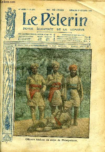 Le Plerin n 2117 - Officiers hindous du corps de Msopotamie, C'est Guynemer, La bataille des Flandres, La boite a pilules du Bois des Marguerites, Il faut dgager l'X, Les hros du Klber, La croix d'Hersin, Derniers rameaux (suite) par M. de Harcot