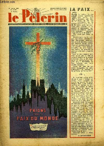 Le Plerin n 3372 - Prions pour la paix du monde, Saint Irne, Ravitaillement d'abord, Soyons actuels, parlons salaires, Voici le 34e tour de France cycliste, Peloton d'excution n132 par Pierre Nord