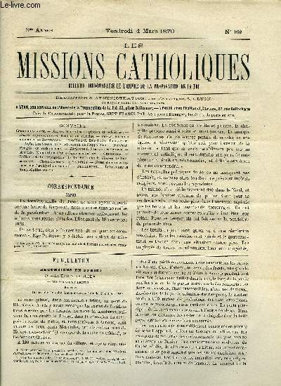 Les missions catholiques n 89 - Excursions en Syrie : IV. La Haute Galile par P. Martin, Correspondance - Japon, Ecosse septentrionale, Blize, Notes d'un missionnaire sur l'archipel de Samoa