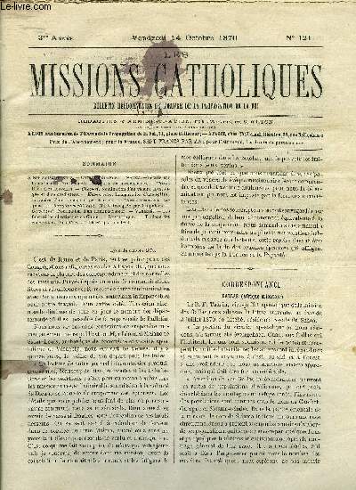 Les missions catholiques n 121 - Gallas, Dtails sur la mission, Chine, Dernires nouvelles, Chan-si, Nomination d'un vicaire apostolique et d'un coadjuteur, Kiang-nan, Inauguration d'une glise, souvenirs d'une ancienne perscution, Syrie, vexations