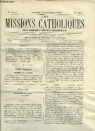 Les missions catholiques n 128 - Zanguebar, Le Sultan Sad Meggid et le Sultan Sad Bargash, Kouang-tong, Causes du soulvement contre les Europens, Afrique Centrale, Les Instituts des Ngres au Caire et l'vanglisation de l'Afrique centrale