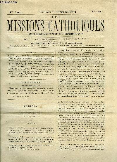 Les missions catholiques n 130 - Corfou, Nouveaux renseignements sur la perscution, Chine, Embarras suscits aux missionnaires, Yun-nan, Les rebelles mahomtans, Core, Continuation de la perscution, Quilon, Nomination de Mgr Ildefonse de Saint Jean