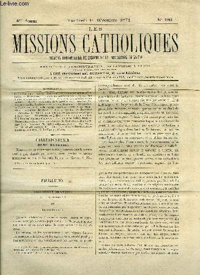 Les missions catholiques n 130 - Corfou, Nouveaux renseignements sur la perscution, Chine, Embarras suscits aux missionnaires, Yun-nan, Les rebelles mahomtans, Core, Continuation de la perscution, Quilon, Nomination de Mgr Ildefonse de Saint Jean