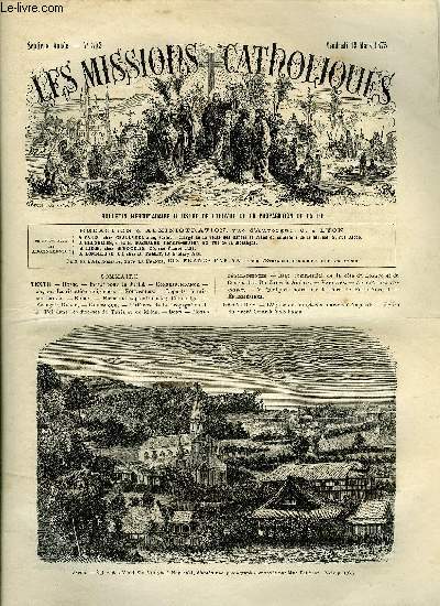 Les missions catholiques n 302 - Rome, Indult pour le Jubil, Japon, La situation religieuse, Etat commercial de la cote du Loango et du Congo, L'glise des Vingt-Six martyrs a Nagasaki, Eglise du Sacr Coeur a Yokohama