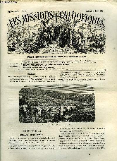 Les missions catholiques n 321 - Zanguebar, Dernires nouvelles de la mission, La perscution religieuse en Allemagne, Le sultan de Zanzibar, Le pont d'El-Kantara a Constantine, Cascade du Rhumel, Bas-relief du pont d'El-Kantara