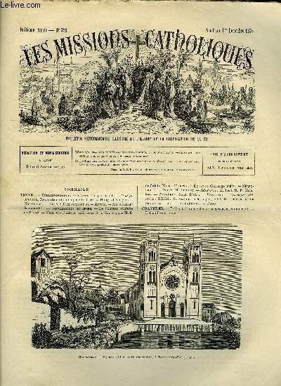 Les missions catholiques n 391 - Chine, Un passeport, Hou-p oriental, Rparation obtenue pour l'affaire de Hong-tchou-pao, Le nouveau schisme en Suisse, L'Eglise de Carthage (suite), Eglise de l'Immacule conception a Tananarive, Echenilloir chinois