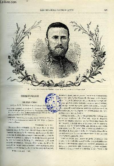 Les missions catholiques n 736 - Yun-Nan, martyre de M. Terrasse et de plusieurs chrtiens, lettre de M. Bourgeois, Archipel des navigateurs, L'tat social dans l'Inde par le R.P. Dom Thophile Brengier, Les franais a Saigon par M. Louvet, Epigraphie