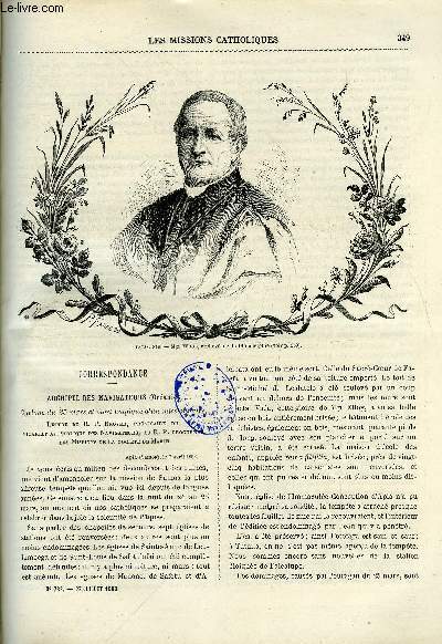 Les missions catholiques n 738 - Archipel des navigateurs, cyclone du 25 mars et mort tragique d'un missionnaire, lettre du R.P. Broyer, La mission de Cochinchine occidentale par M. Louvet, L'tat social dans l'Inde par le R.P. Dom Thophile, Epigraphie