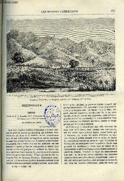 Les missions catholiques n 740 - Egypte, le cholra au Caire, lettre du R.P. Jullien, Zanguebar, une nouvelle station dans l'Afrique quatoriale, lettre du R.P. Gommingenger, Epigraphie chrtienne de Carthage par le R.P. Delattre, La mission