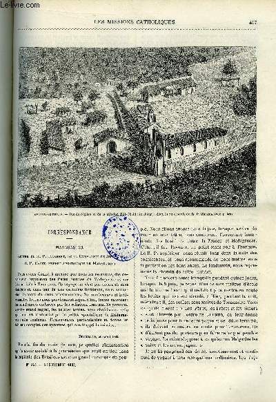 Les missions catholiques n 747 - Madagascar, lettre du R.P. Jalabert, Kordofan et Djbel-Nouba par le R.P. Stanislas Carcereri, La mission de la Cochinchine occidentale par M. Louvet, Esquisse d'une flore mdicale et industrielle de la cote des Esclaves