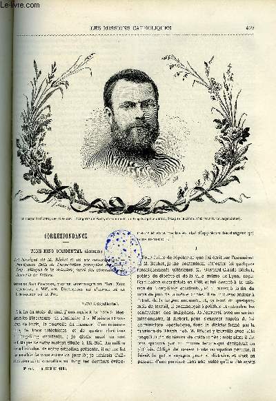 Les missions catholiques n 748 - Tong-King occidental, mort hroque de M. Bchet et de ses compagnons, lettre de Mgr Puginier, Au pays des Khondes, voyage racont par le R.P. Domenge