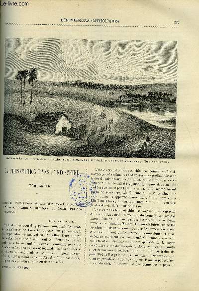 Les missions catholiques n 836 - La perscution dans l'Indo-Chine, Tong-king, lettre de Mgr Puginier, Cambodge, lettre de M. Bouchut, Le Tanganyka par Mgr Charbonnier, Une excursion dans la terre de Gessen par le R.P. Jullien, Le premier missionnaire