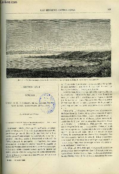 Les missions catholiques n 838 - Sngal, lettre du R.P. Guillet, Une excursion dans la terre de Gessen par le R.P. Jullien, Le Tanganyka par Mgr Charbonnier, Le premier missionnaire du Japon au XIXe sicle par Mgr Forcade