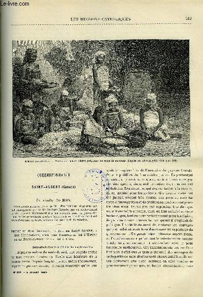 Les missions catholiques n 839 - Saint Albert, la rvolte des Mtis, Lettre du R.P. Fourmond, au T.R.P. suprieur gnral des oblats, Jrusalem, une nouvelle mission a Hosson, lettre de M. Coderc, Le Tanganyka par Mgr Charbonnier, Le premier missionnaire