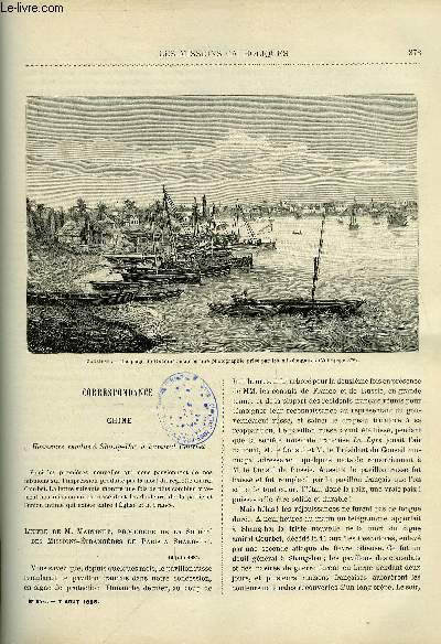 Les missions catholiques n 844 - Chine, honneurs rendus a Shang-Ha a l'amiral Courbet, Cochinchine orientale, lettre de Mgr Van Camelbeke, Notre Dame des Anges ou un hopital a Zanzibar par Mgr de Courmont, Le Tanganyka par Mgr Charbonnier