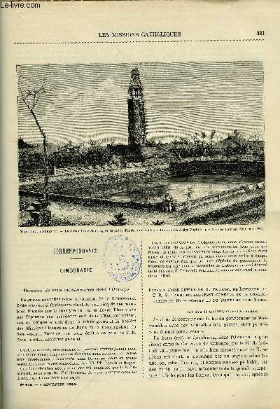 Les missions catholiques n 848 - Cimbbasie, Kouang-Tong, A Hyres et aux Salins, Son-Tay, Un voyage a l'apostolique de Burrisal a Chittagong d'aprs les notes du R.P. Lanslots, Le cholra et son traitement