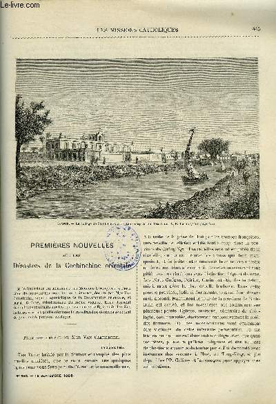 Les missions catholiques n 850 - Premires nouvelles sur les dsartres de la Cochinchine orientale, Un mariage chrtien, Tantah, quelques notes sur la nouvelle mission de Tantah d'aprs le R.P. Merlini, Le premier missionnaire du Japon au XIXe sicle