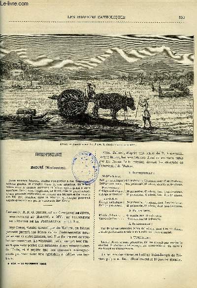 Les missions catholiques n 859 - Madur, lettre du R.P.G. Driget, A travers les chrtients de la Cochinchine orientale, Une excursion en Cilicie par le R.P. Amde de Damas
